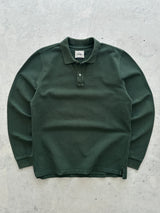 Drake's pique cotton Heavyweight Long Sleeve Polo Shirt (L)