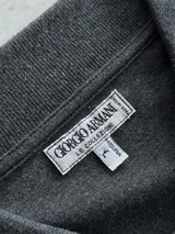 Vintage Giorgio Armani Embroidered Logo Long Sleeve Polo Shirt (L)