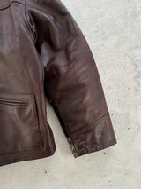 Vintage Vera Pelle Italian Leather Zip Up Jacket (L)