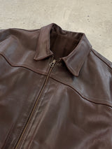 Vintage Vera Pelle Italian Leather Zip Up Jacket (L)