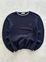 00's YSL Embroidered Logo Crewneck Knit Jumper (L)