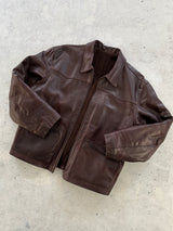 Vintage Vera Pelle Italian Leather Zip Up Jacket (L)