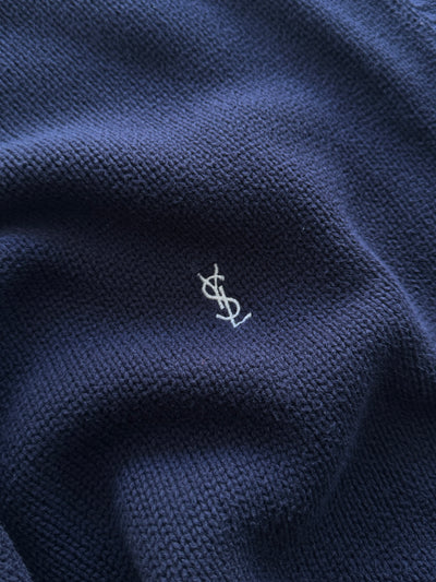 00's YSL Embroidered Logo Crewneck Knit Jumper (L)