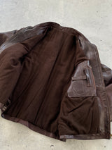 Vintage Vera Pelle Italian Leather Zip Up Jacket (L)
