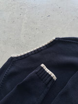 00's YSL Embroidered Logo Crewneck Knit Jumper (L)