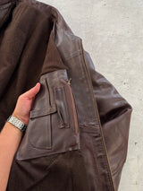 Vintage Vera Pelle Italian Leather Zip Up Jacket (L)