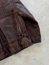 Vintage Vera Pelle Italian Leather Zip Up Jacket (L)