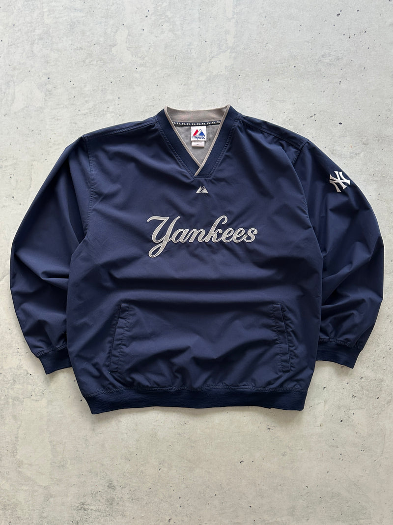 Vintage NY Yankees Majestic V Neck Pullover (XL)