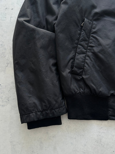 00's Prada Sport Shearling Collar Nylon Zip Up Jacket (S)