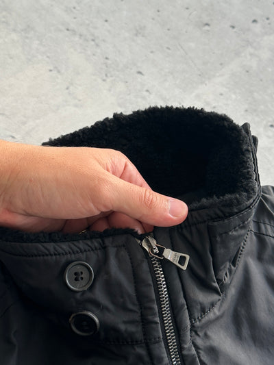 00's Prada Sport Shearling Collar Nylon Zip Up Jacket (S)