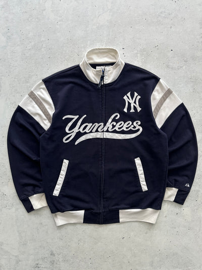 Vintage NY Yankees Spell Out Zip Up Track Jacket (L)