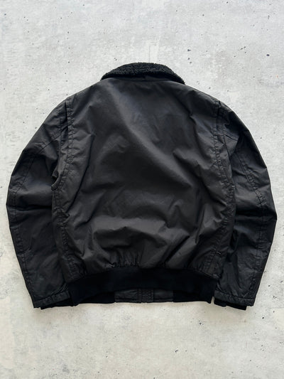 00's Prada Sport Shearling Collar Nylon Zip Up Jacket (S)