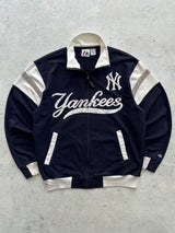 Vintage NY Yankees Spell Out Zip Up Track Jacket (L)