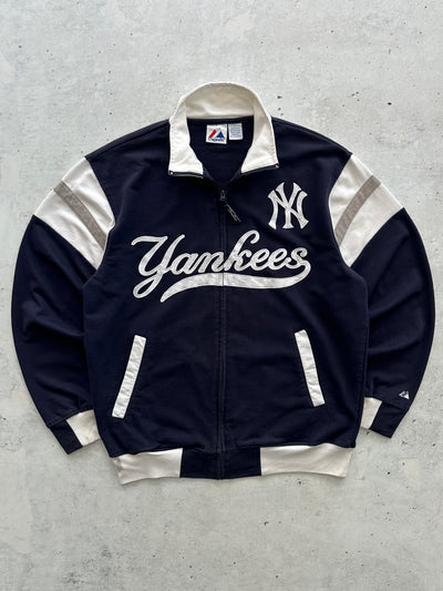 Vintage NY Yankees Spell Out Zip Up Track Jacket (L)
