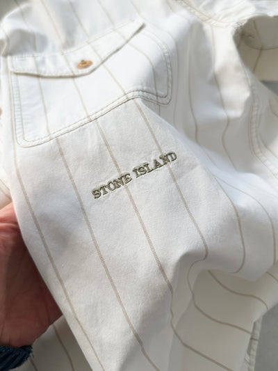 00's Stone Island Vertical Stripe spell out Shirt (M)