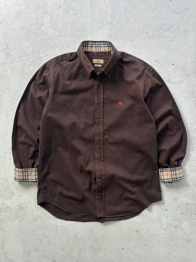 00's Burberry Nova Check Long Sleeve Shirt (XL)