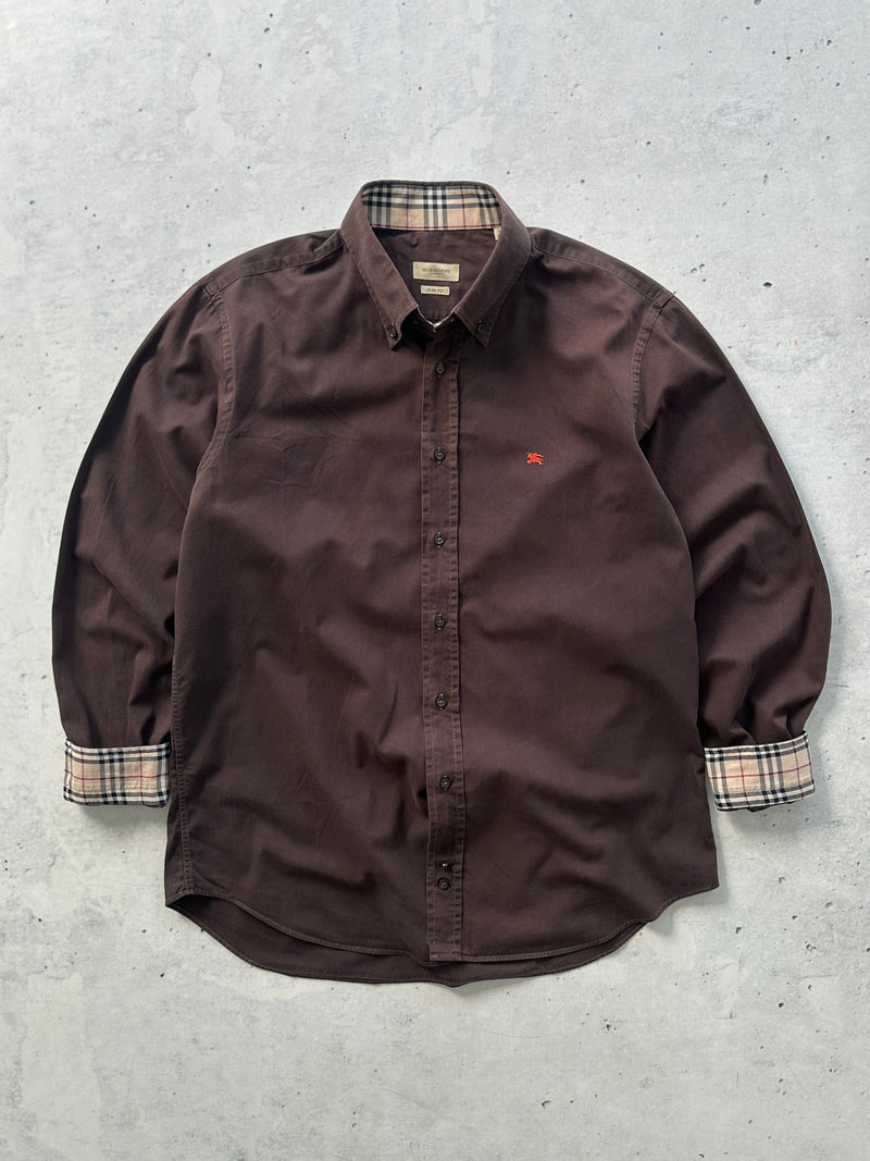 00's Burberry Nova Check Long Sleeve Shirt (XL)