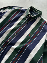 90's Ralph Lauren Blaire Vertical Stripe Shirt (XXL)