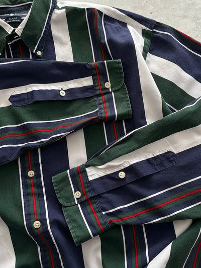 90's Ralph Lauren Blaire Vertical Stripe Shirt (XXL)