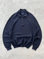 Ralph Lauren 1/4 Zip textured Waffle Knit Jumper (XXL)