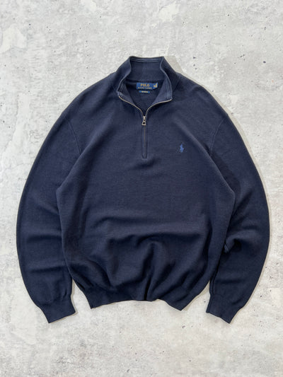 Ralph Lauren 1/4 Zip textured Waffle Knit Jumper (XXL)