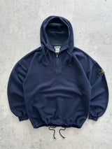 Vintage Stone Island Green Edge Badge 1/4 Zip Pullover Hoodie (L)