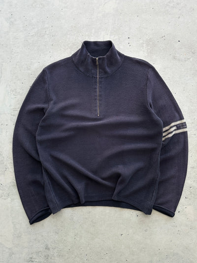 00's Stone Island Denims Loose Knit 1/4 Zip Jumper (L)