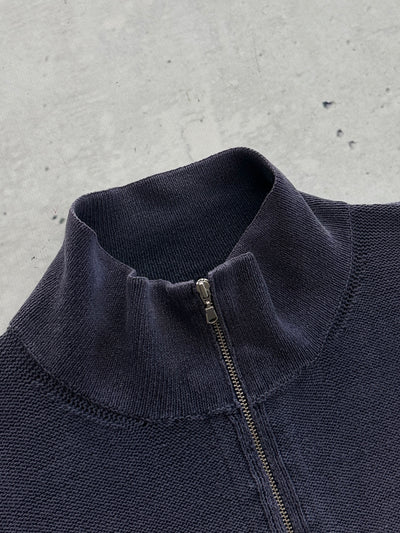 00's Stone Island Denims Loose Knit 1/4 Zip Jumper (L)