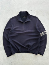00's Stone Island Denims Loose Knit 1/4 Zip Jumper (L)