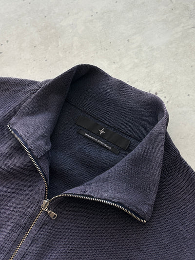 00's Stone Island Denims Loose Knit 1/4 Zip Jumper (L)