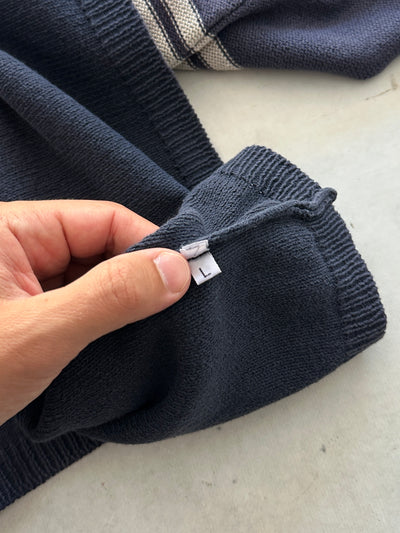 00's Stone Island Denims Loose Knit 1/4 Zip Jumper (L)