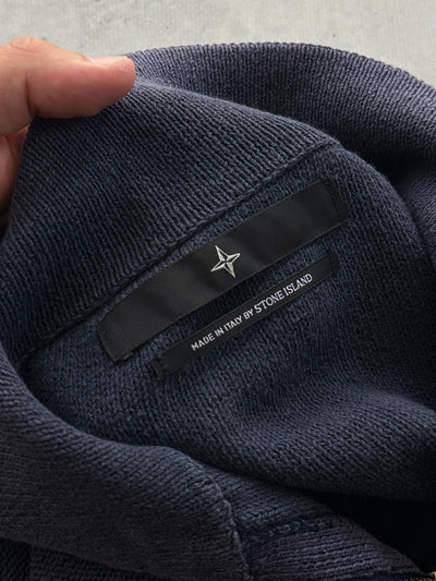 00's Stone Island Denims Loose Knit 1/4 Zip Jumper (L)