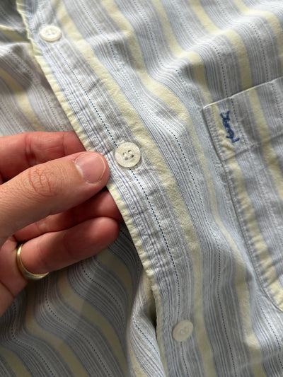 90's YSL Vertical Stripe Long Sleeve Shirt (M)