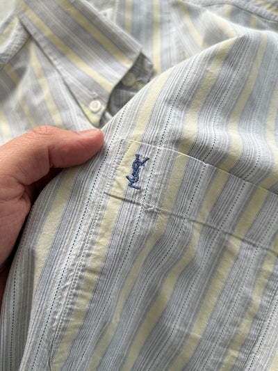 90's YSL Vertical Stripe Long Sleeve Shirt (M)