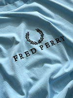 00's Fred Perry embroidered spell out T shirt (S)