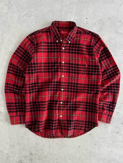 AW/18 Supreme Tartan Long Sleeve Flannel Shirt (M)