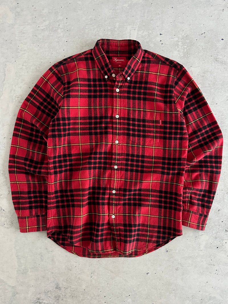 AW/18 Supreme Tartan Long Sleeve Flannel Shirt (M)