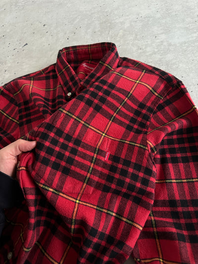 AW/18 Supreme Tartan Long Sleeve Flannel Shirt (M)