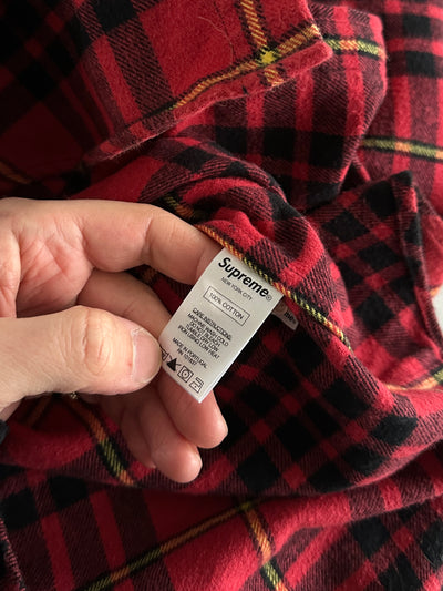 AW/18 Supreme Tartan Long Sleeve Flannel Shirt (M)