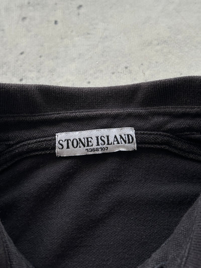 AW/08 Stone Island Spell Out Long Sleeve Polo Shirt (S)