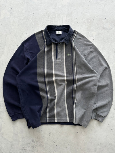 Lacoste Vertical Stripe Long Sleeve Polo Shirt (XXL)