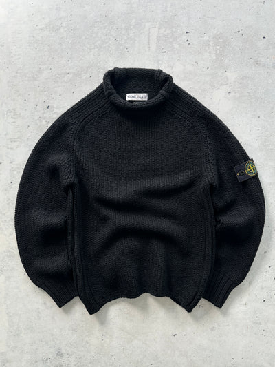 AW/03 Stone Island Chunky Wool Knit Mock Neck Jumper (S)