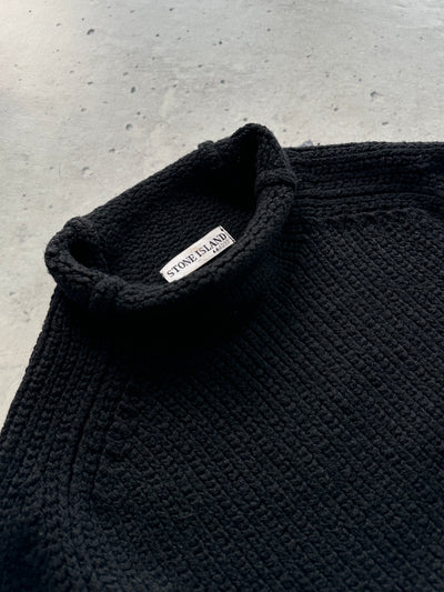 AW/03 Stone Island Chunky Wool Knit Mock Neck Jumper (S)