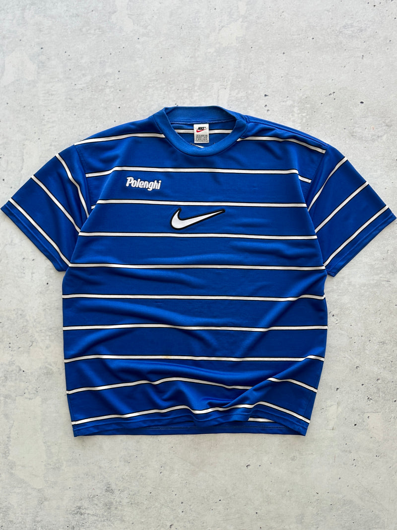 90's Nike Centre Swoosh Napoli Polenghi stripe T Shirt (XL)