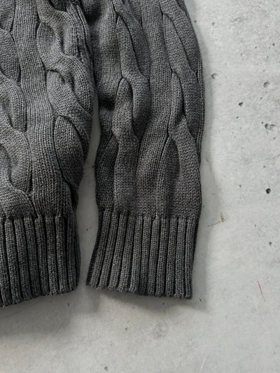 Ralph Lauren Cable Knit Zip Up Jumper (Women's XL)