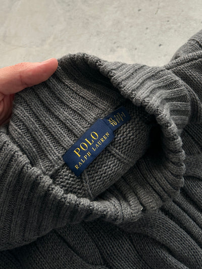 Ralph Lauren Cable Knit Zip Up Jumper (Women's XL)