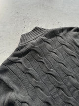 Ralph Lauren Cable Knit Zip Up Jumper (Women's XL)