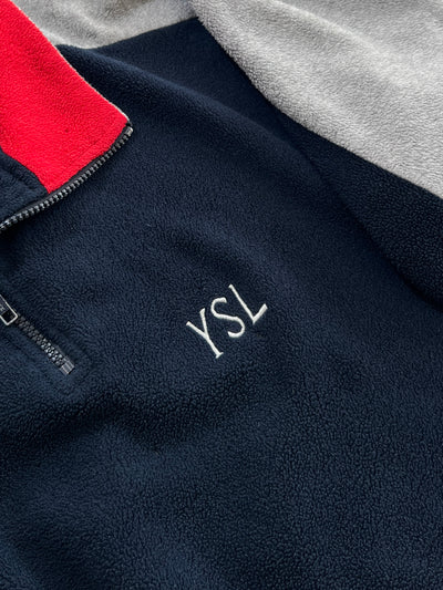 YSL Embroidered Logo 1/4 Zip Pullover Fleece (XL)