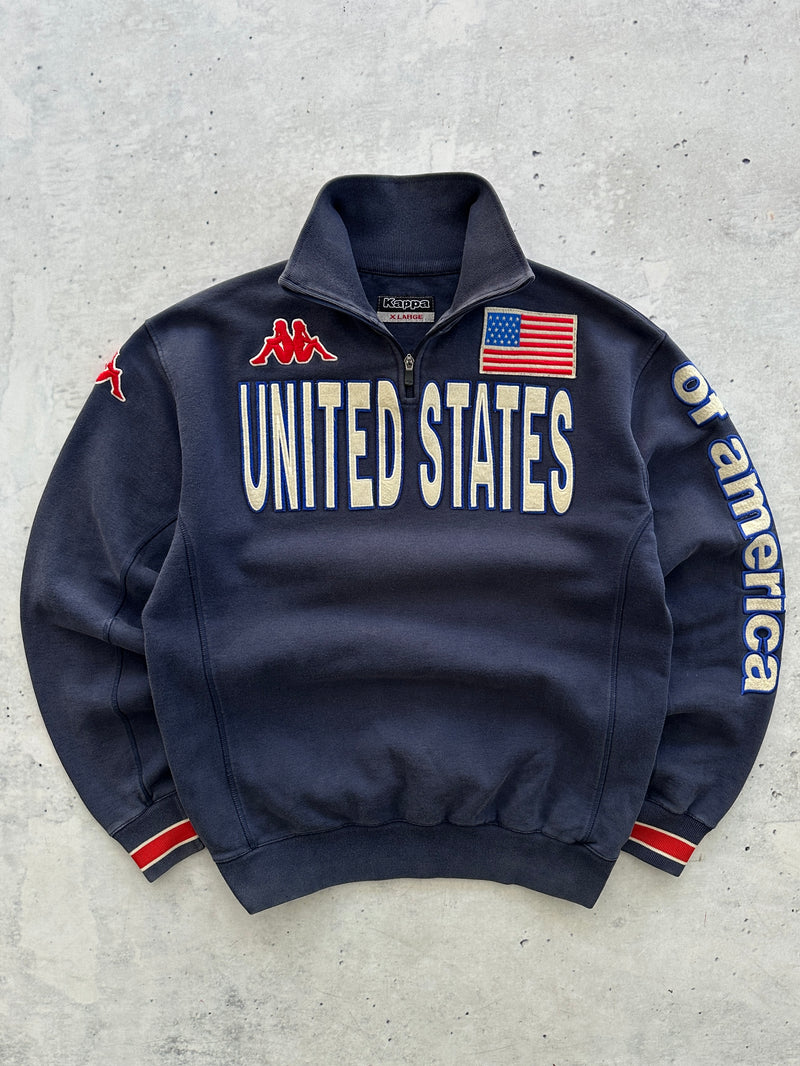 90's Kappa USA 1/4 Zip Pullover Sweatshirt (XL)