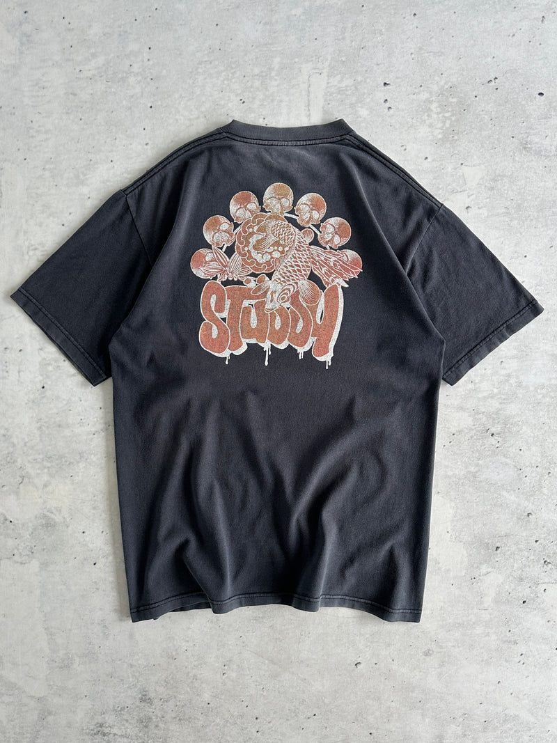 90's Stussy Koi Carp Natural Fade T Shirt (M)